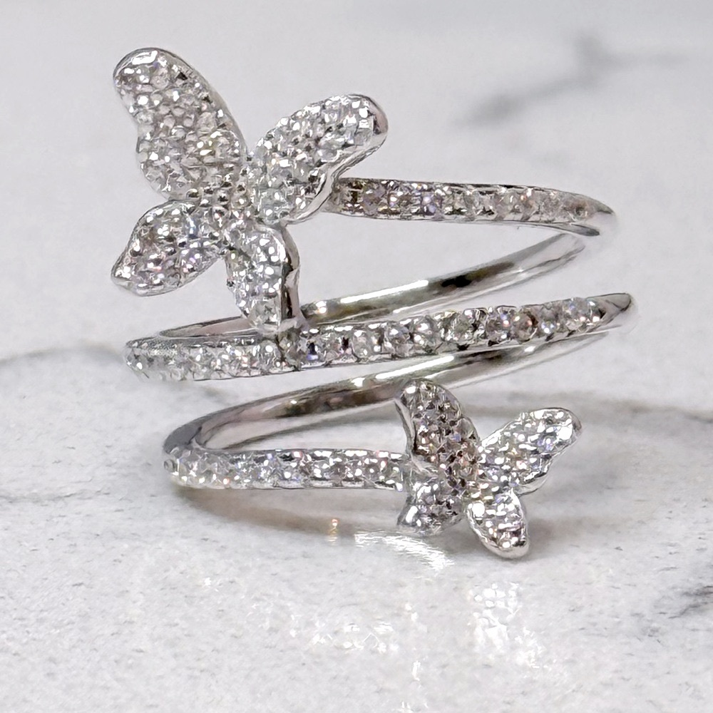 NWT Giani Bernini Sterling Silver Cubic Zirconia Butterfly Wrap Ring
